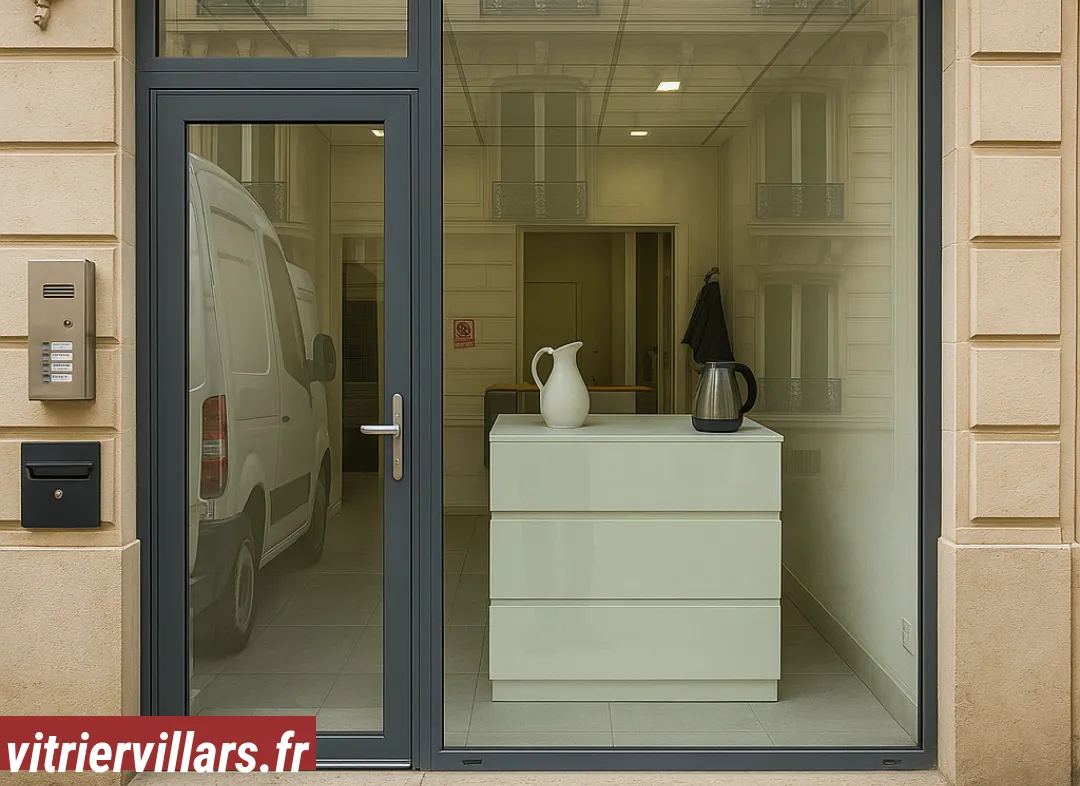 Façade vitrine de magasin en aluminium sur mesure à Villars